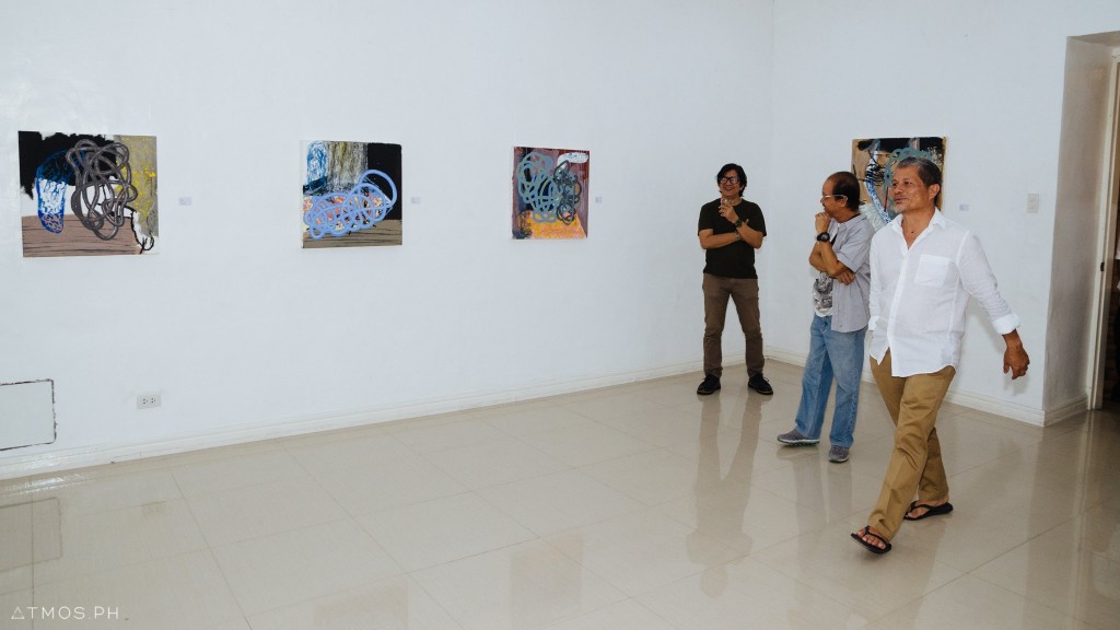 Rock Drilon during the opening of his Untitled Exhibit.