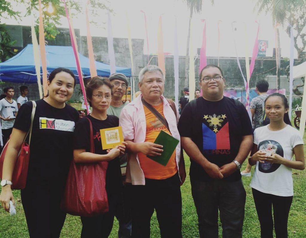 The authors Agnes Españo-Dimzon and Alain Russ Dimzon with award winning writer John Iremil Teodoro and other guests during the book launching at Yusay-Consing Mansion